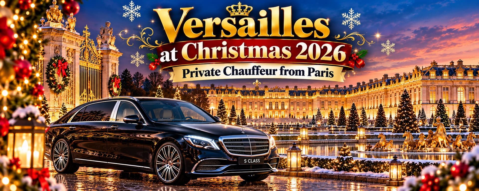 Versailles at Christmas 2026: Private Chauffeur from Paris — Luxberri chauffeur service