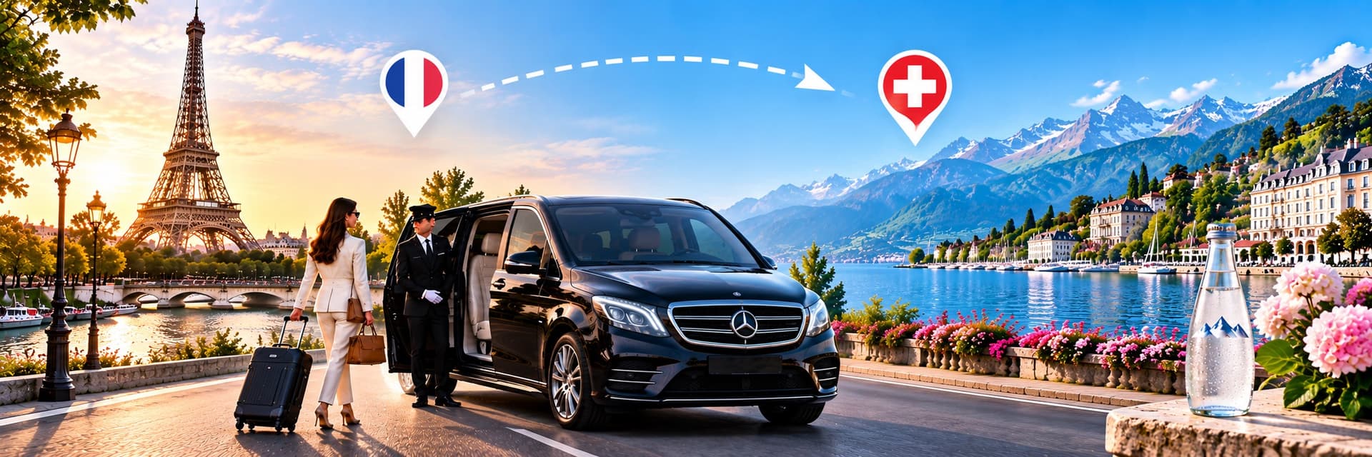 Paris to Évian-les-Bains Private Transfer: Your Journey to Lake Geneva — Luxberri chauffeur service
