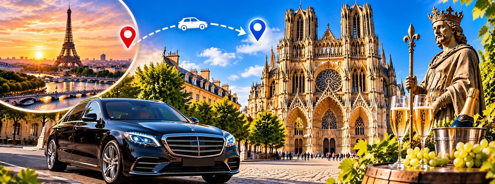 Reims Cathedral Day Trip from Paris: The City of Kings Beyond the Cellars — Luxberri chauffeur service
