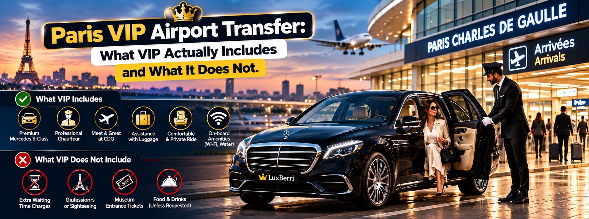 Paris VIP Airport Transfer: What VIP Actually Includes and What It Does Not — Luxberri chauffeur service