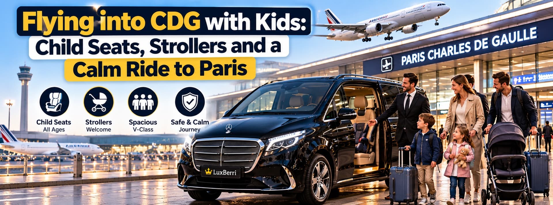 Flying into CDG with Kids: Child Seats, Strollers and a Calm Ride to Paris — Luxberri chauffeur service