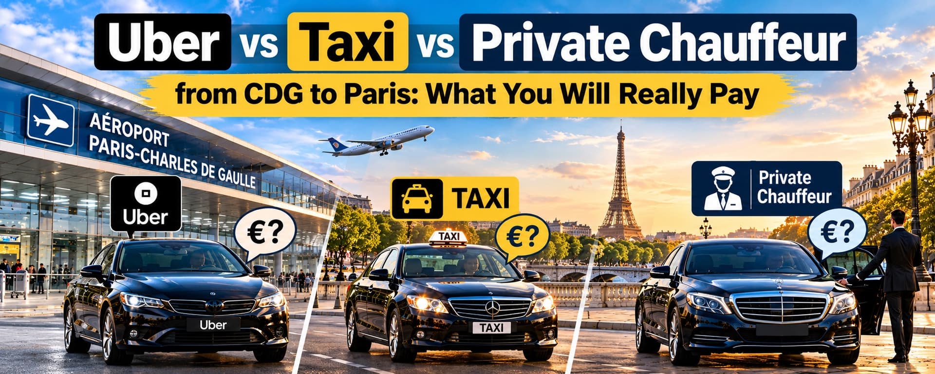Uber vs Taxi vs Private Chauffeur from CDG to Paris: What You Will Really Pay — Luxberri chauffeur service