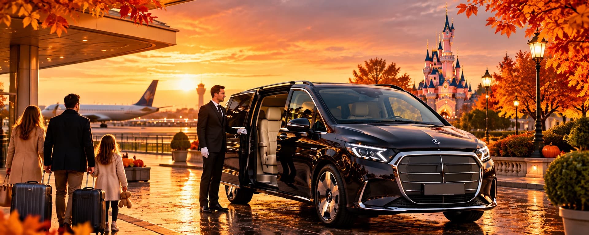 Halloween Fixed Price: CDG Airport to Disneyland Paris Private Transfer — Luxberri chauffeur service